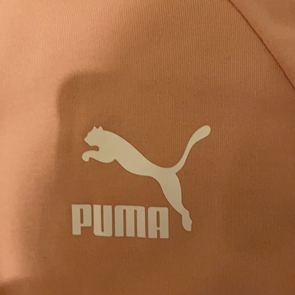 NWT Puma track jacket with zipper pink sand & white in color men size Large - Picture 2 of 10